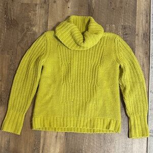 Banana Republic Vibrant Chartreuse Cowl Neck Sweater